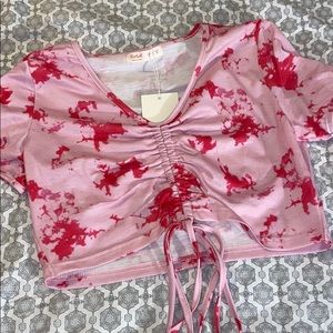 Pink tiedye crop top